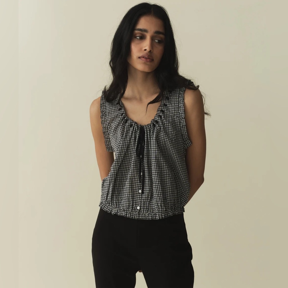 NWT Doen Traveler Top in La Maddalena Gingham S